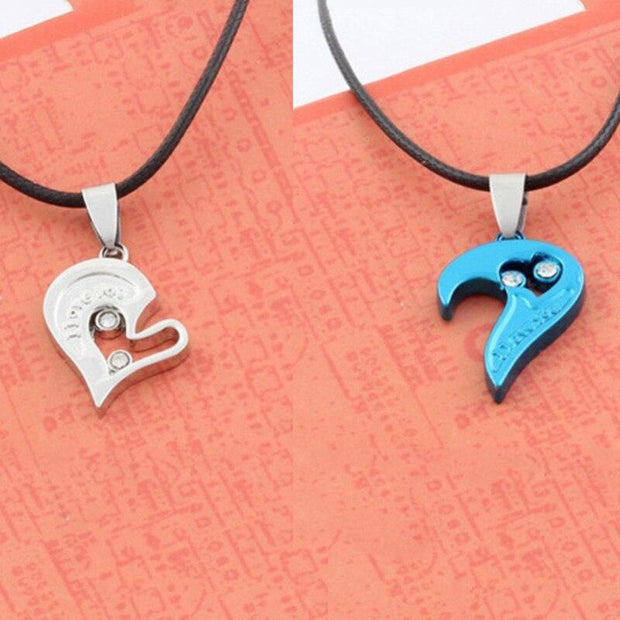 1 pair Fashion Couple Heart Shape I Love You Pendant Necklace Unisex Lovers Couples Jewelry Fashion Gift Accessories - Sunny Side Store