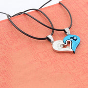 1 pair Fashion Couple Heart Shape I Love You Pendant Necklace Unisex Lovers Couples Jewelry Fashion Gift Accessories - Sunny Side Store