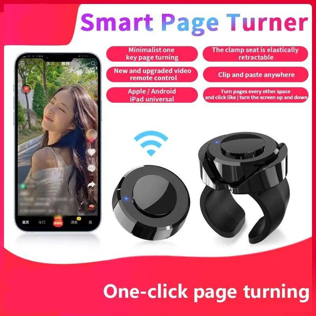 1 Pcs Mobile Phone Bluetooth-compatible Remote Control Ring Fingertip Flipping Video Controller Page Turning Artifact for Tiktok - Sunny Side Store Sunny Side Store  3.97