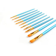 10 Pcs Artists Paint Brush Set Acrylic Watercolor Round Pointed Nylon Tip Hair Multifunction hook line short pointed Pen - Sunny Side Store Sunny Side Store  2.57