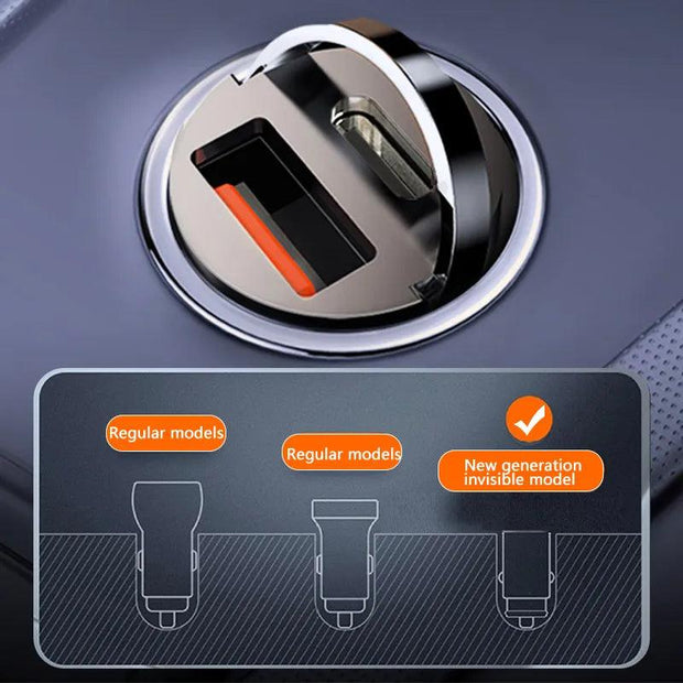 100W Mini Car Charger Lighter Fast Charging for iPhone QC3.0 Mini PD USB Type C Car Phone Charger for Xiaomi Samsung Huawei - Sunny Side Store