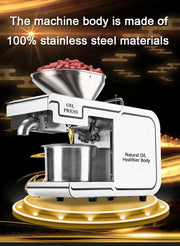 110/220V Stainless steel Household Commercial Oil Press machine , Cold press Linseed oil extrator presser Oil machine marker - Sunny Side Store