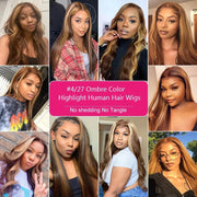 13x4 Highlight Wig Human Hair Ombre Lace Front Wig Brazilian Hair Wigs For Women Straight Honey Blonde 360 Full Lace Frontal Wig - Sunny Side Store