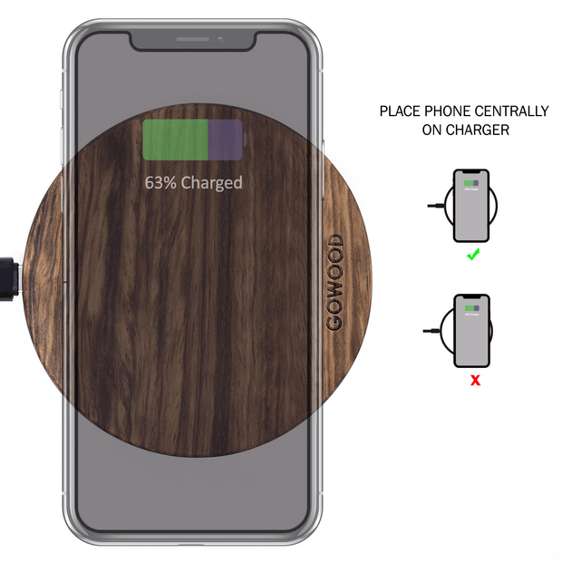 15W Fast Charge Zebra Wood Wireless Charger - Sunny Side Store