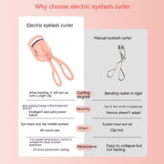 Eyelash Curler Portable Electric Heated Comb Eye Lash Long Lasting Eyelashes Curls Thermal Eyelash Curler Makeup Tools Heated Eyelash Curlers,Rechargeable Electric Eyelash Curler,Handheld Eyelash Heat - Sunny Side Store