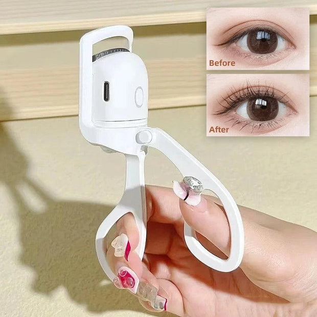 Eyelash Curler Portable Electric Heated Comb Eye Lash Long Lasting Eyelashes Curls Thermal Eyelash Curler Makeup Tools Heated Eyelash Curlers,Rechargeable Electric Eyelash Curler,Handheld Eyelash Heat - Sunny Side Store