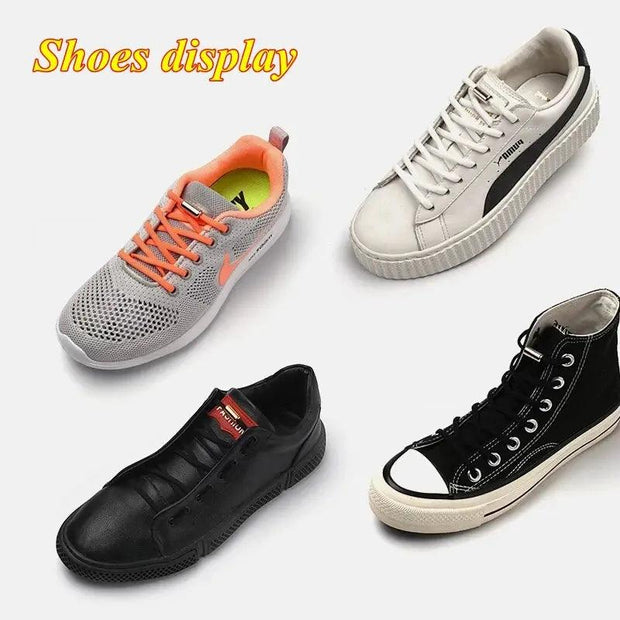 1Pair No tie Shoelaces Round Elastic Shoe Laces For Kids and Adult Sneakers Shoelace Quick Lazy Laces 21 Color Shoestrings - Sunny Side Store