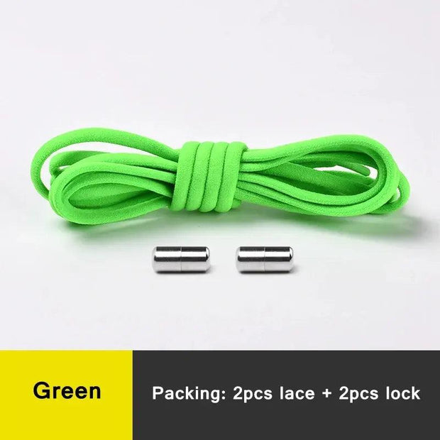 1Pair No tie Shoelaces Round Elastic Shoe Laces For Kids and Adult Sneakers Shoelace Quick Lazy Laces 21 Color Shoestrings - Sunny Side Store