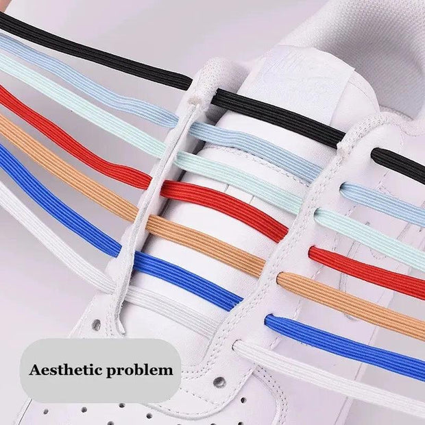 1Pair Magnetic Shoelaces Elastic Quick No Tie Shoe Laces Kids Adult Unisex Locking Shoelace Flat Sneaker Shoe Laces Strings - Sunny Side Store