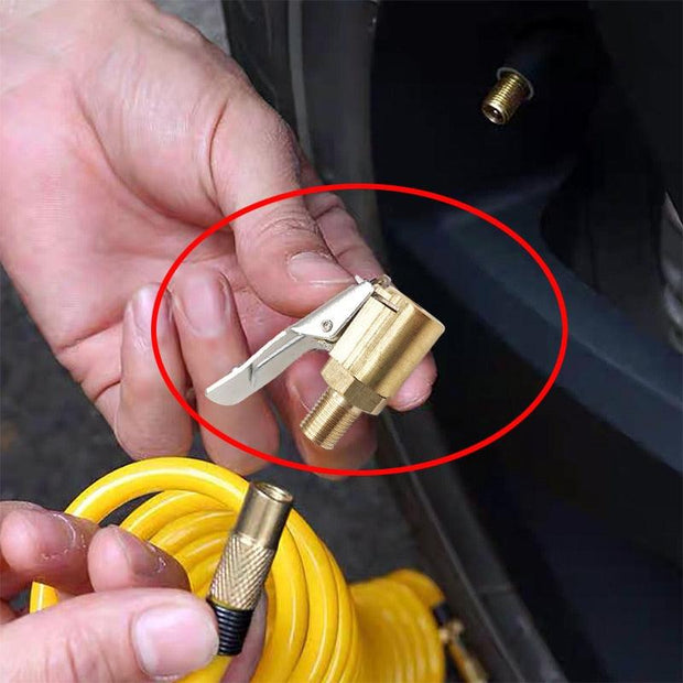 1PC Car Auto Brass 8mm Tyre Wheel Tire Air Chuck Inflator Pump Valve Clip Clamp Connector Adapter car accessories - Sunny Side Store