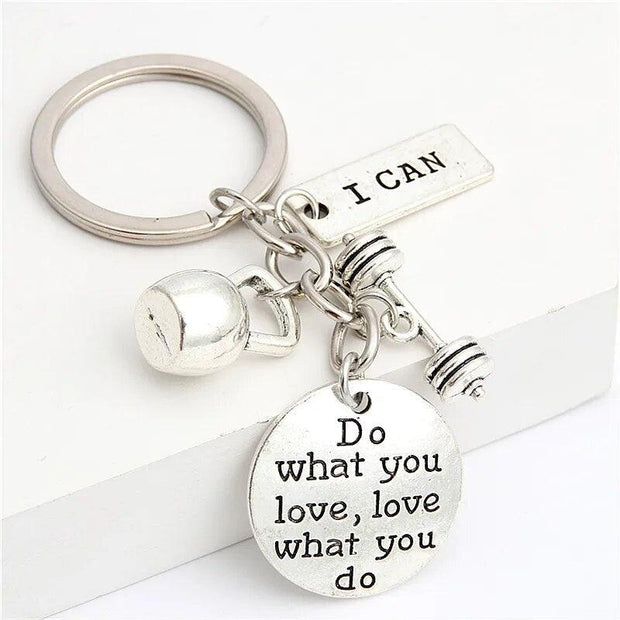 1pc I Can Keychain Weight Lifter Key Ring Barbell Weight Charms Fitness Jewelry Gift For Lifter Strong Man E2030 - Sunny Side Store Sunny Side Store  1.21