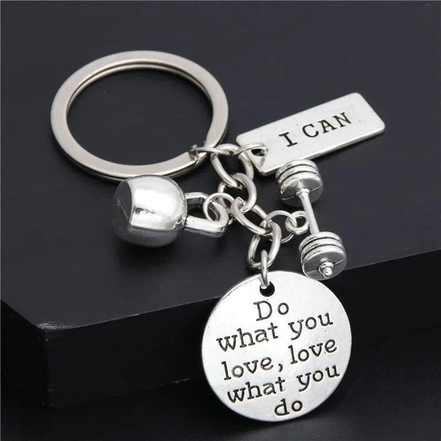 1pc I Can Keychain Weight Lifter Key Ring Barbell Weight Charms Fitness Jewelry Gift For Lifter Strong Man E2030 - Sunny Side Store Sunny Side Store  1.21