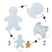 1PCS Halloween Cookie Cutter 3D Plastic Gingerbread Skeleton Biscuit Mold Fondant Pastry Dough Cutter Christmas Cake Decoration - Sunny Side Store