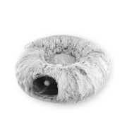 2 in 1 Funny Cat Beds Interactive Play Winter Warm Plush Donut Cat Tunnel Bed eprolo