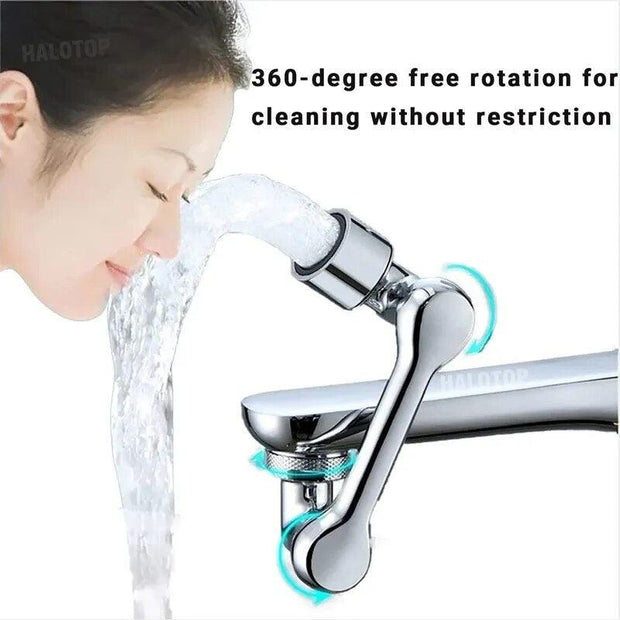 2 Mode 1080 Degree Universal Rotatable Extension Faucet Sprayer Head Bathroom Tap Extend Adapter Aerator Plastic Faucet Extender - Sunny Side Store