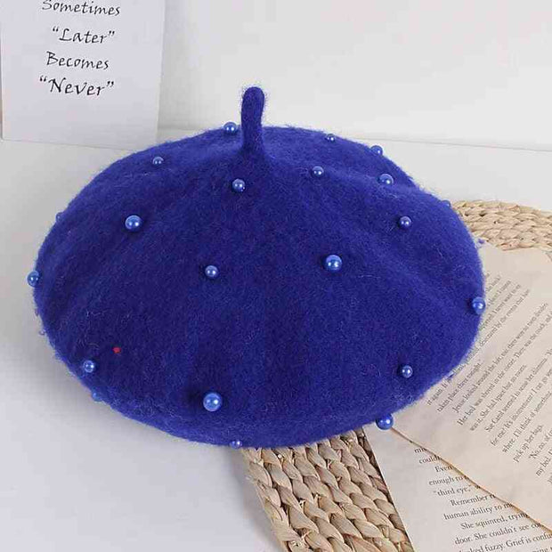 2021 Fashion New Princess Baby Girls Lovely Pearl Beanies Hats 11 Colors For Spring Autumn Winter - Sunny Side Store