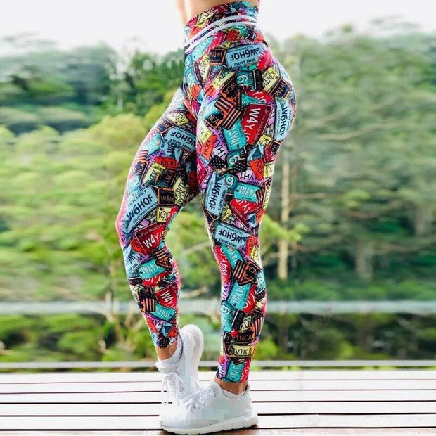 2022 New Hot Print Leggings Women Fitness Sexy Sporting Push Up Workout Leggins Jogging High Waist Elastic Slim Gothic Pants - Sunny Side Store Sunny Side Store  9.01