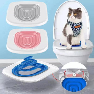 2022 Upgrade Cat Toilet Trainer Reusable Training Toilet for Cats Plastic Training Set Cat Litter Box Mat Toilet Pet Accessaries - Sunny Side Store Sunny Side Store  13.46