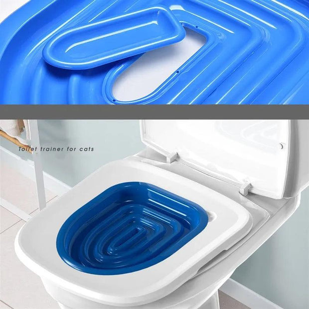 2022 Upgrade Cat Toilet Trainer Reusable Training Toilet for Cats Plastic Training Set Cat Litter Box Mat Toilet Pet Accessaries - Sunny Side Store Sunny Side Store  13.46