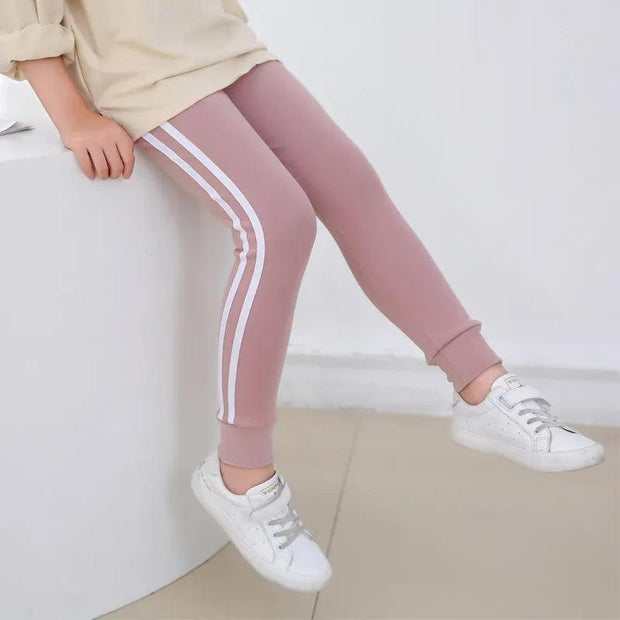 2023 Fall/Winter Girl Pants Pure Color Side Stripe Sports Leggings for Kid Girls Sweatpants Kids Leggings Sport Trousers Outwear - Sunny Side Store Sunny Side Store  9.75