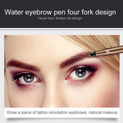 3 Colors Microblading Tattoo Eyebrow Pencil Waterproof Fork Tip 4 Head Eye Brow Pencils Eye Liner Beauty Makeup Tools TSLM1 - Sunny Side Store