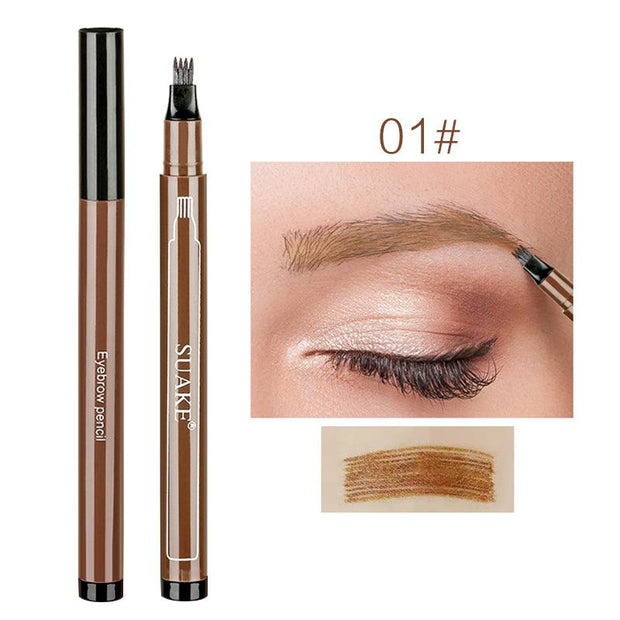 3 Colors Microblading Tattoo Eyebrow Pencil Waterproof Fork Tip 4 Head Eye Brow Pencils Eye Liner Beauty Makeup Tools TSLM1 - Sunny Side Store