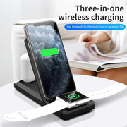 3-in-1 Wireless Charger Vertical Folding Wireless Charger 15W Fast Charge 3-in-1 Wireless Charger eprolo