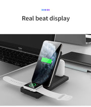 3-in-1 Wireless Charger Vertical Folding Wireless Charger 15W Fast Charge 3-in-1 Wireless Charger eprolo