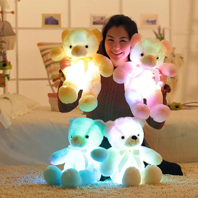 32-50cm Luminous Creative Light Up LED Teddy Bear Stuffed Animals Plush Toy Colorful Glowing Teddy Bear Christmas Gift for Kid - Sunny Side Store Sunny Side Store  8.32