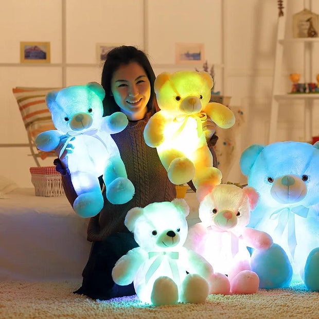 32-50cm Luminous Creative Light Up LED Teddy Bear Stuffed Animals Plush Toy Colorful Glowing Teddy Bear Christmas Gift for Kid - Sunny Side Store Sunny Side Store  8.32