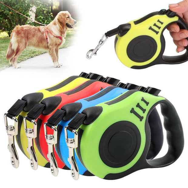 3/5M Durable Dog Leash Automatic Retractable Nylon Dog Cat Lead Extending Puppy Walking Running Lead Roulette For Dogs - Sunny Side Store