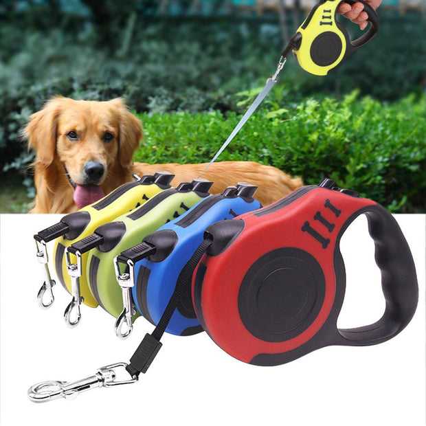 3/5M Durable Dog Leash Automatic Retractable Nylon Dog Cat Lead Extending Puppy Walking Running Lead Roulette For Dogs - Sunny Side Store