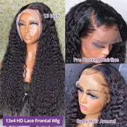 360 Full Lace Wig Human Hair Pre Plucked 13x4 Lace Frontal Wigs For Women 34 32 30 Inch Hd Curly Deep Water Wave Lace Front Wig - Sunny Side Store