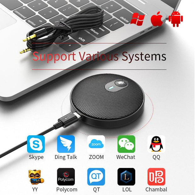 360° Pickup Video Voice Call USB Omnidirectional Microphone Video Conference Microphone Webcast Microphone eprolo