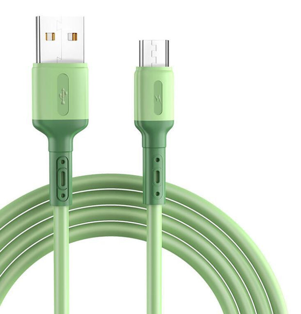 3A Liquid Silicone Micro USB Type C Cable Mobile Phone Charger Fast Charging USB Data Cord Charge - Sunny Side Store