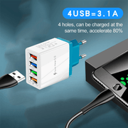 4 USB Charger Quick Charge for iPhone Huawei Samsung - Sunny Side Store