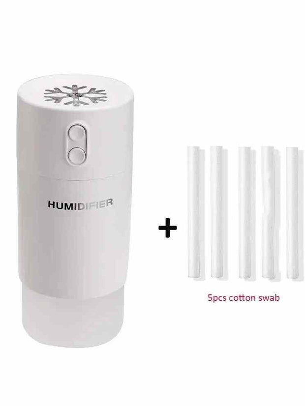 400ml Mini Air Humidifier USB Aroma Essential Oil Diffuser Cool Mist Maker LED USB Air Humidifier 3 in 1 Aromatherapy For Office - Sunny Side Store My Store White-and-5-filters 10.61