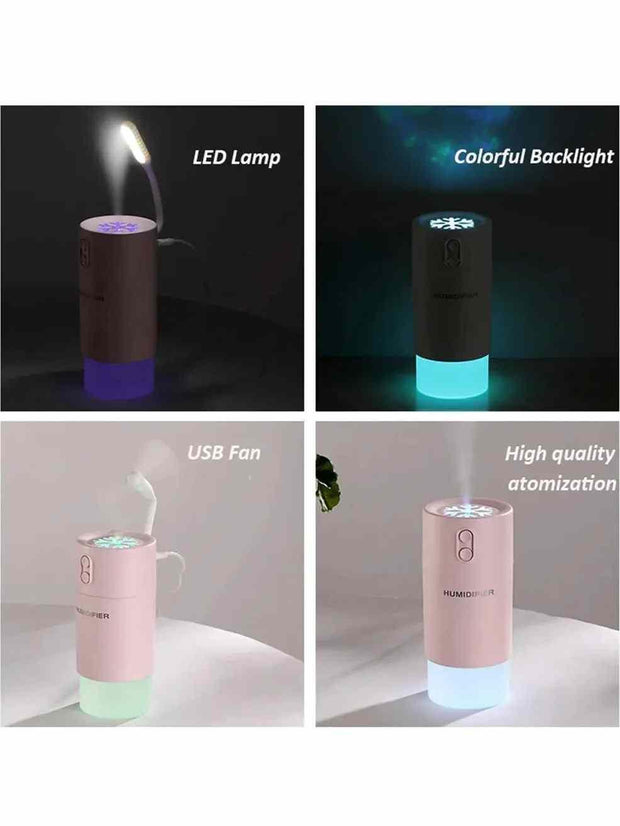 400ml Mini Air Humidifier USB Aroma Essential Oil Diffuser Cool Mist Maker LED USB Air Humidifier 3 in 1 Aromatherapy For Office - Sunny Side Store My Store  9.47