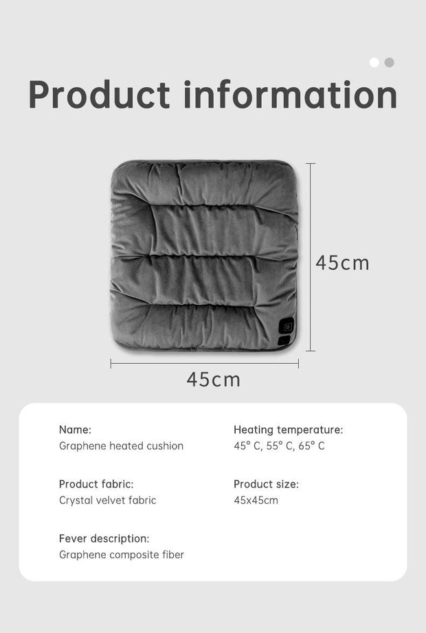 45X45cm USB Heating 3-speed Thermostat Cushion Office Sedentary Car Home Dual-use Winter Warm Physiotherapy Electric Heating Pad eprolo