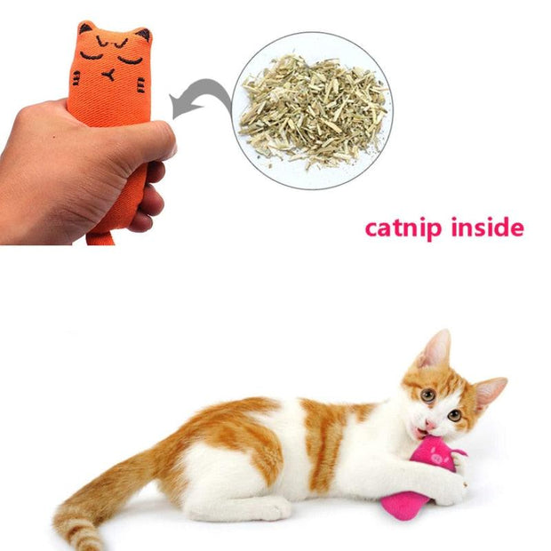 Rustle Sound Catnip Toy Cats Products for Pets Cute Cat Toys for Kitten Teeth Grinding Cat Plush Thumb Pillow Pet Accessories - Sunny Side Store