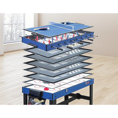 4FT 12-in-1 Combo Games Tables Foosball Soccer Basketball Hockey Pool - Sunny Side Store