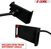 5 Core Microphone Stand + Phone Holder Floor Boom Mic Stand Gooseneck + Tablet Holder Collapsible Adjustable Tripod Mic Stand w Two Mic Clips + Carry Bag for Singing Karaoke Studio Parties -MS MOB - Sunny Side Store