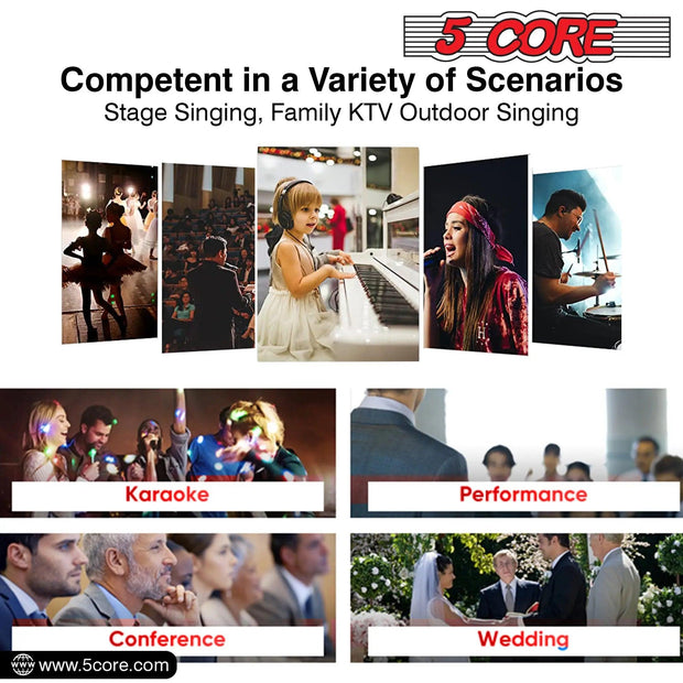 5 Core Microphone Professional Dynamic Karaoke XLR Wired Mic w ON/OFF Switch Pop Filter Cardioid Unidirectional Handheld Micrófono -ND-959 Elantra 3PCS - Sunny Side Store