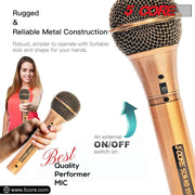 5 Core Microphone Professional Dynamic Karaoke XLR Wired Mic w ON/OFF Switch Pop Filter Cardioid Unidirectional Handheld Micrófono -ND-959 Elantra 3PCS - Sunny Side Store