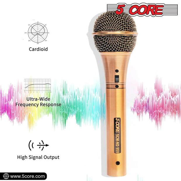 5 Core Microphone Professional Dynamic Karaoke XLR Wired Mic w ON/OFF Switch Pop Filter Cardioid Unidirectional Handheld Micrófono -ND-959 Elantra 3PCS - Sunny Side Store