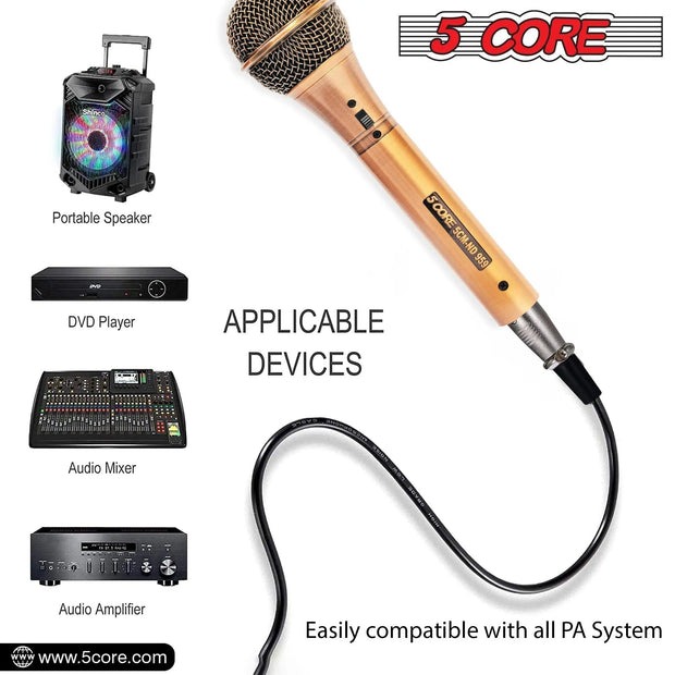 5 Core Microphone Professional Dynamic Karaoke XLR Wired Mic w ON/OFF Switch Pop Filter Cardioid Unidirectional Handheld Micrófono -ND-959 Elantra 3PCS - Sunny Side Store