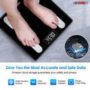 5 Core Smart Weight Scale for Body Weight Digital Bathroom Scale Bluetooth Body Fat Monitor Health Analyzer Sync with App Rechargeable -BBS VL R BLK - Sunny Side Store