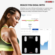 5 Core Smart Weight Scale for Body Weight Digital Bathroom Scale Bluetooth Body Fat Monitor Health Analyzer Sync with App Rechargeable -BBS VL R BLK - Sunny Side Store