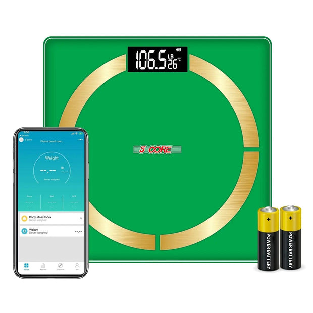 5 Core Smart Weight Scale for Body Weight Digital Bathroom Scale BMI Weighing Bluetooth Body Fat Monitor Health Analyzer Sync with App -BBS 03 B SG - Sunny Side Store