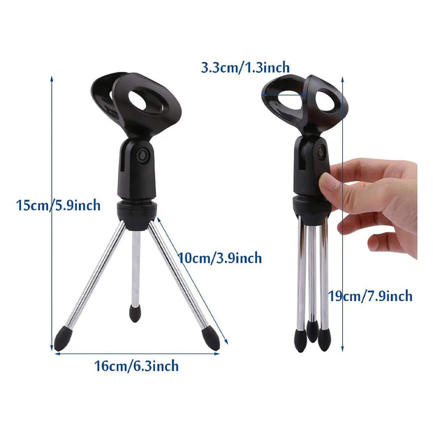 5 Core Universal Small Desktop Microphone Stand Adjustable Mic Clip Tabletop Mic Stand For Dynamic Wired Microphone -MINI TRIPOD MIC STAND - Sunny Side Store